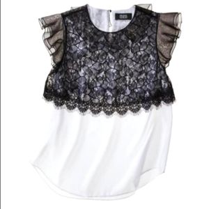 Prabal Gurung black and white lace top
